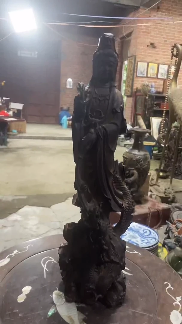 【闪购商品】木木雕新年快乐 香木摆件