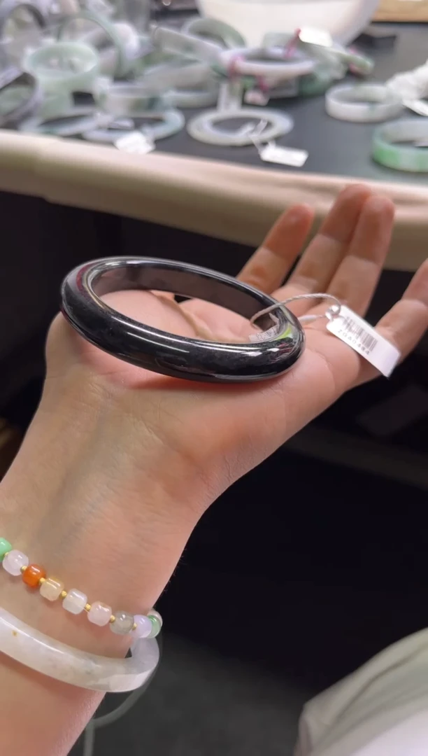 未镶嵌手镯定制翡翠53-57黑乌鸡「定制不退不换」