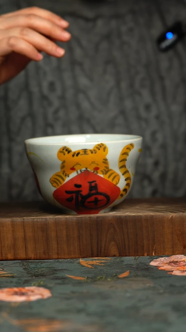 杯釉下彩手工手绘同款陶器