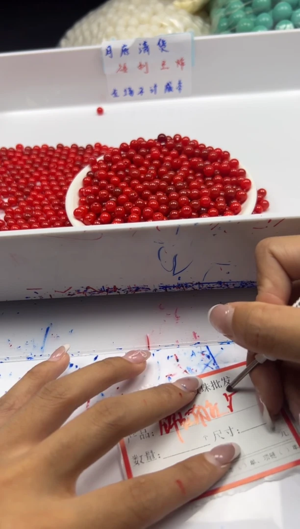 南红玛瑙未镶嵌颈饰 w80锦红南红6mm*30颗