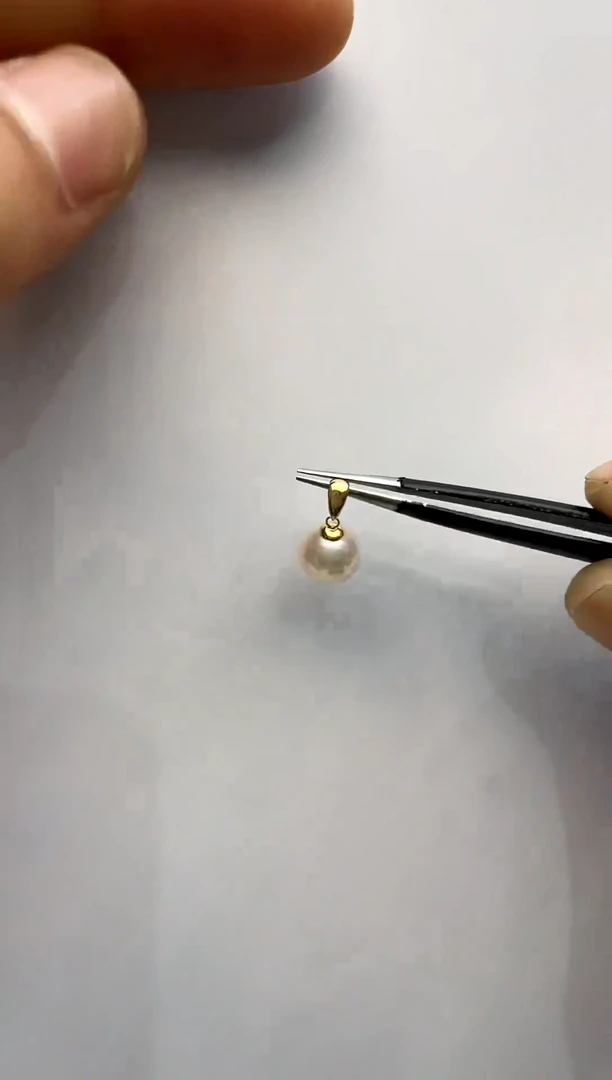 海水珍珠18K金镶嵌颈饰7-8