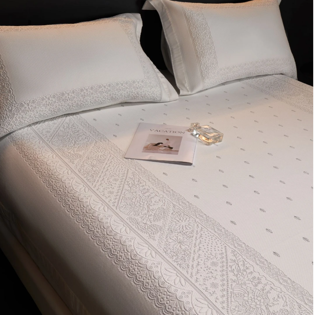 高端软凉席OETKER瑞士冰凝雪花凉席三件套床上用品可机洗席子