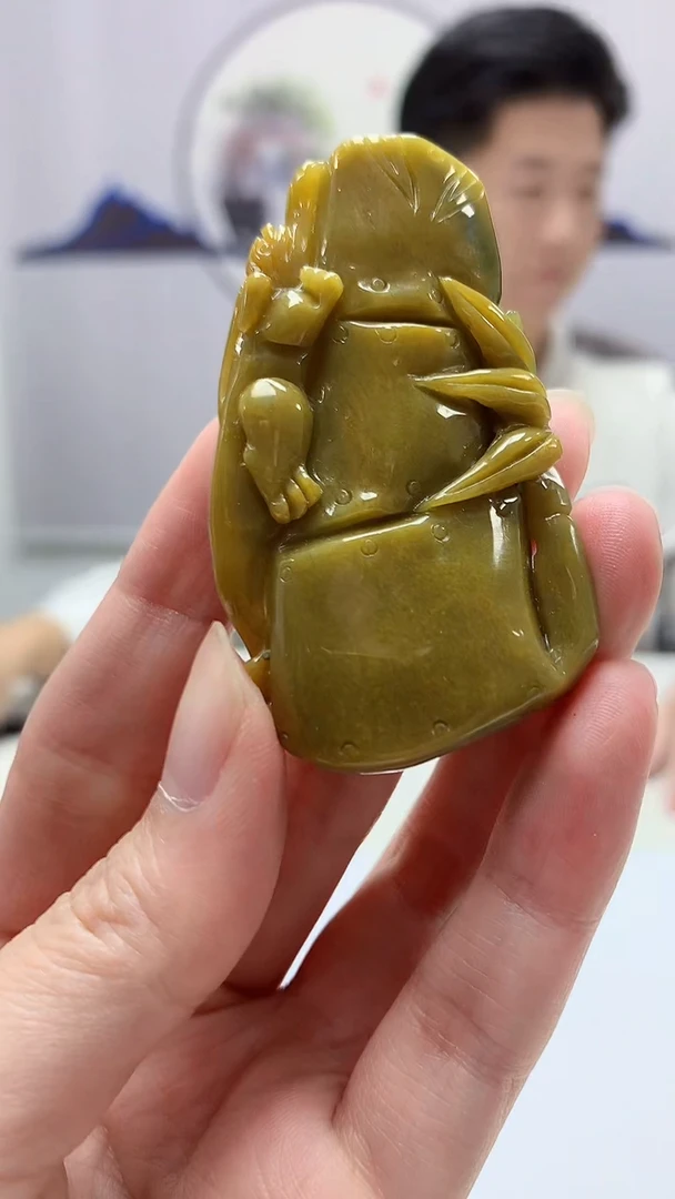 【闪购商品】定制翡翠未镶嵌4917zm-毛货挂件竹节75