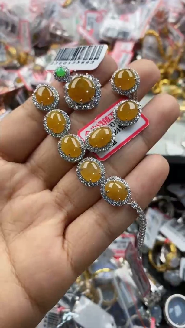 银S925镶嵌戒指翡翠444               10