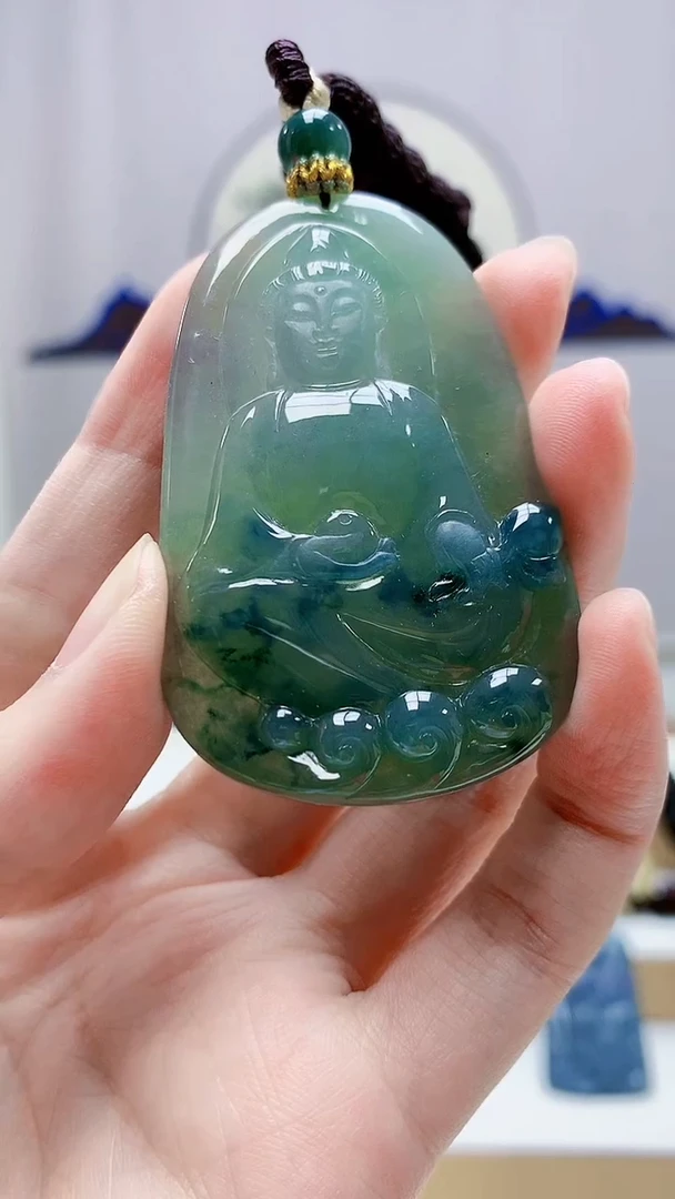 未镶嵌定制翡翠5028zm-毛货挂件观音228