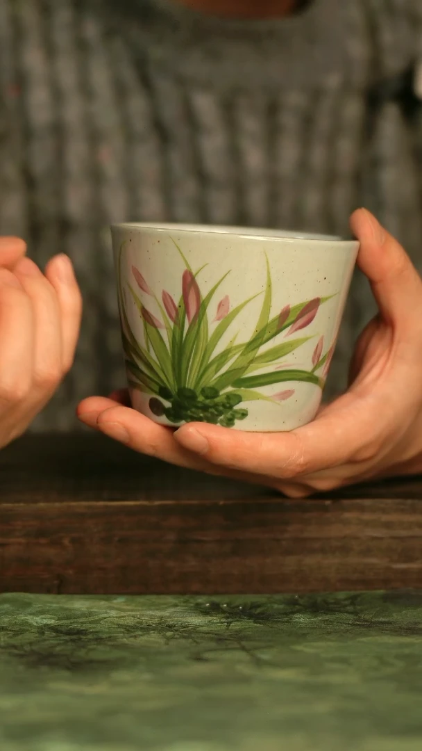 釉下彩手工手绘瓷器青诗集手工手绘瓷器