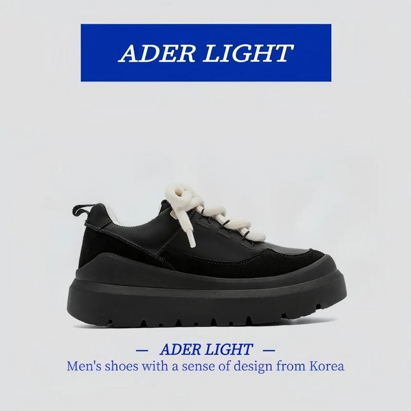 韩国ADER LT新款秋季厚底舒适增高老爹鞋男款高级黑色休闲鞋情侣