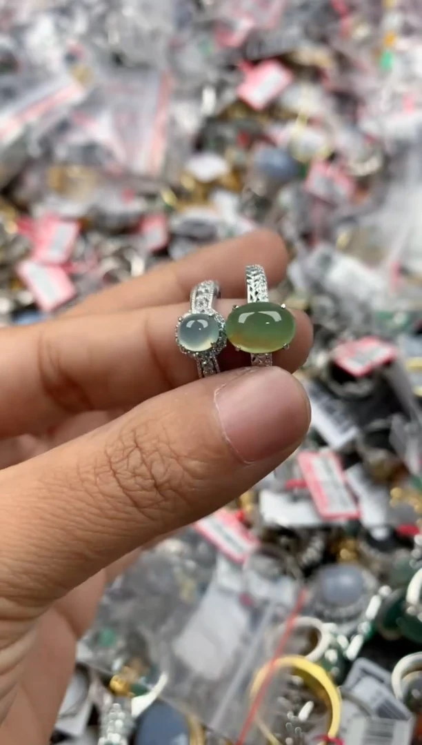 银S925镶嵌戒指翡翠14              2