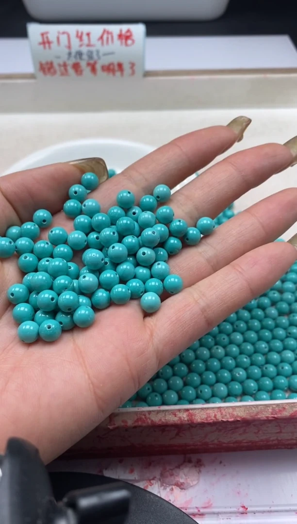 【闪购商品】玛瑙/玉髓颈饰未镶嵌w821高瓷绿*松6mm*30颗