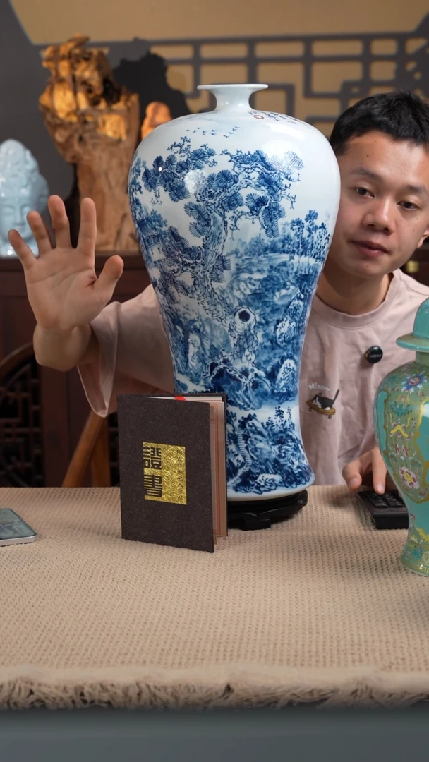 摆件WN问泥景德镇陶瓷花瓶摆件
