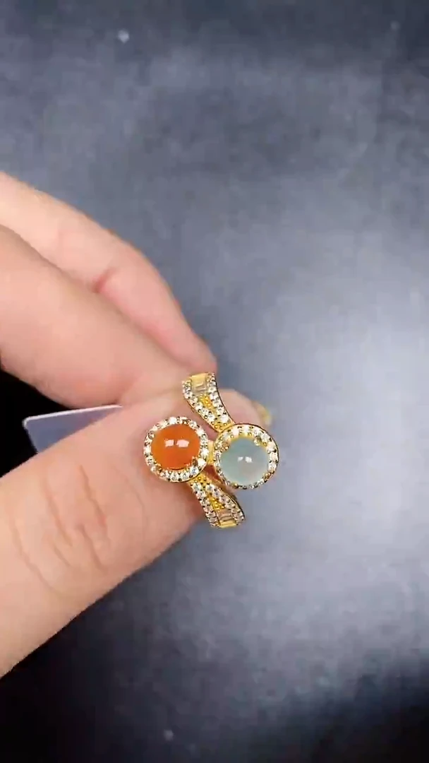 银S925镶嵌戒指翡翠2710