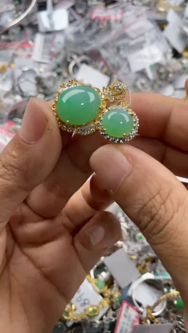 银S925镶嵌戒指翡翠111                 10