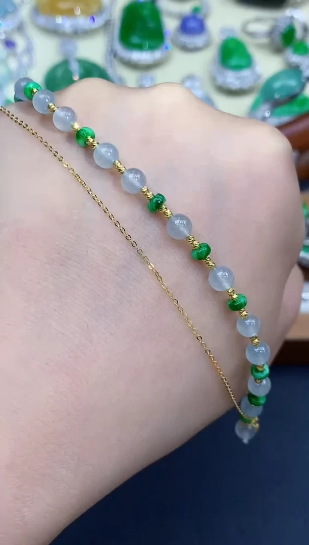 颈饰18K金镶嵌翡翠469-中国好珍宝