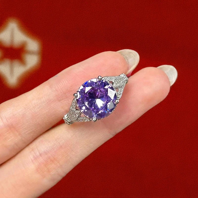 意大利GD-奢华气质紫宝梦幻彩色戒指511