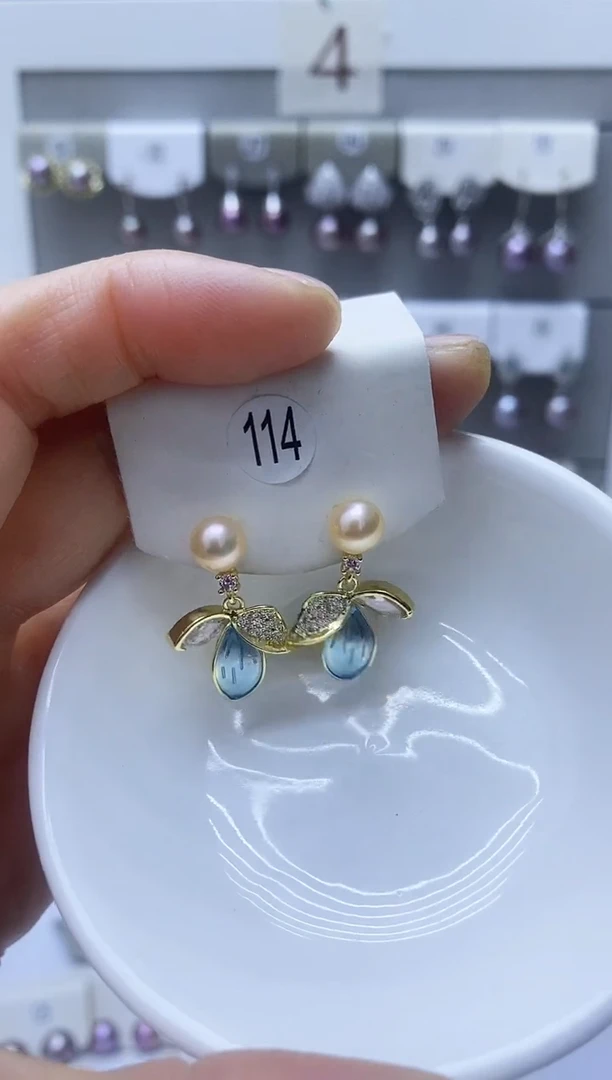 【闪购商品】淡水珍珠耳饰银S925镶嵌114