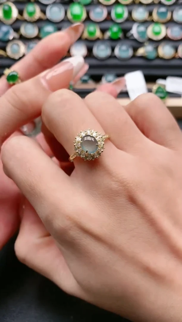 【闪购商品】翡翠戒指银S925镶嵌111111