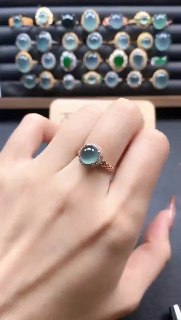 银S925镶嵌戒指翡翠51151