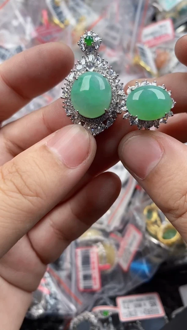 银S925镶嵌戒指翡翠55555   3