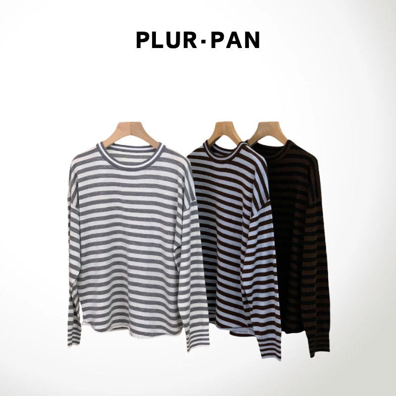PLUR·PAN多彩多条  立体肌理感 撞色条纹针织衫 79