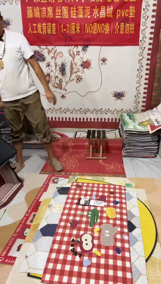 不退不换瑕疵丝圈地毯55*110cm222