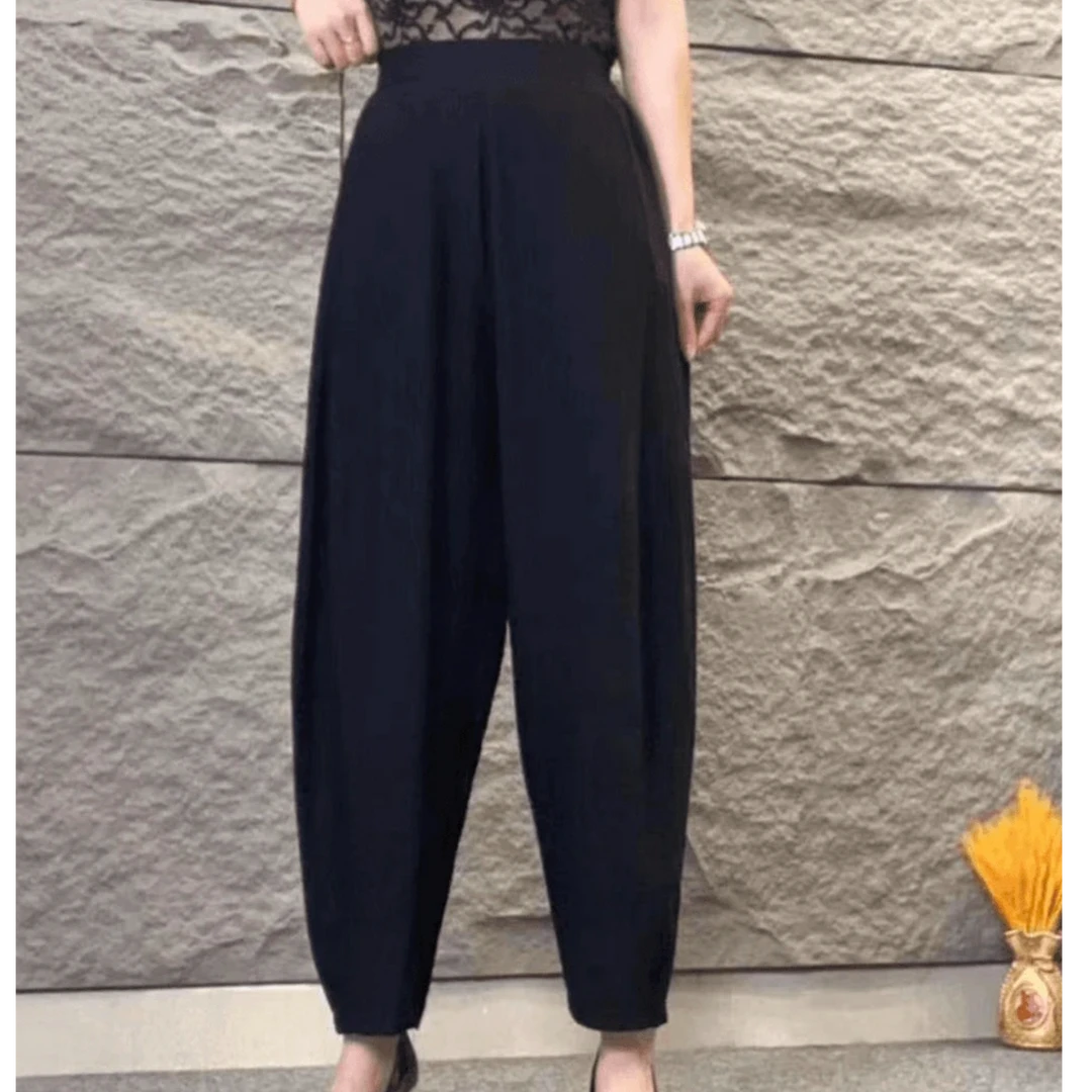 南油高端设计师版女士减龄显瘦洋气高腰拽姐小脚裤759