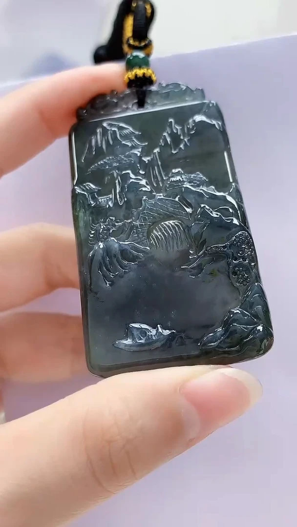 未镶嵌定制翡翠5060lr-毛货挂件14