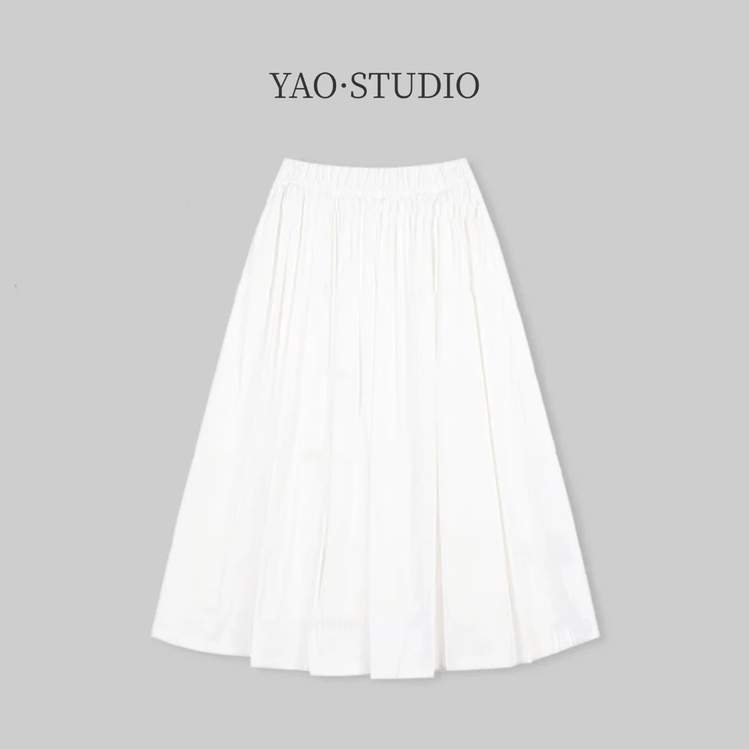 仙气飘飘长裙时尚新款显瘦松紧腰头气质高腰半身裙百搭休闲裙子