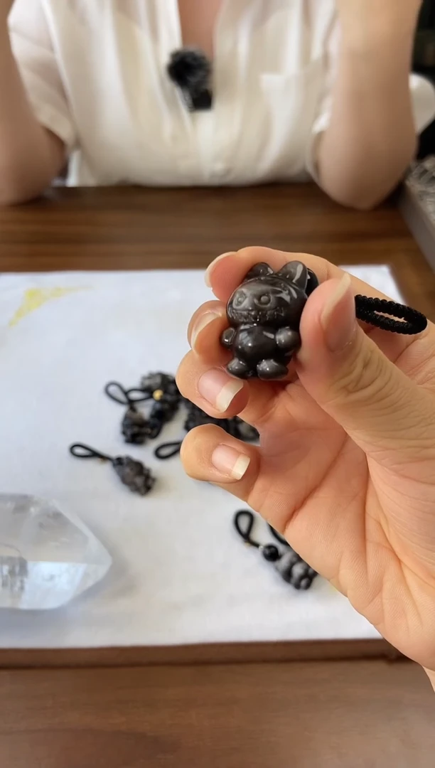 黑曜岩未镶嵌吊坠(不含链)银曜石布布