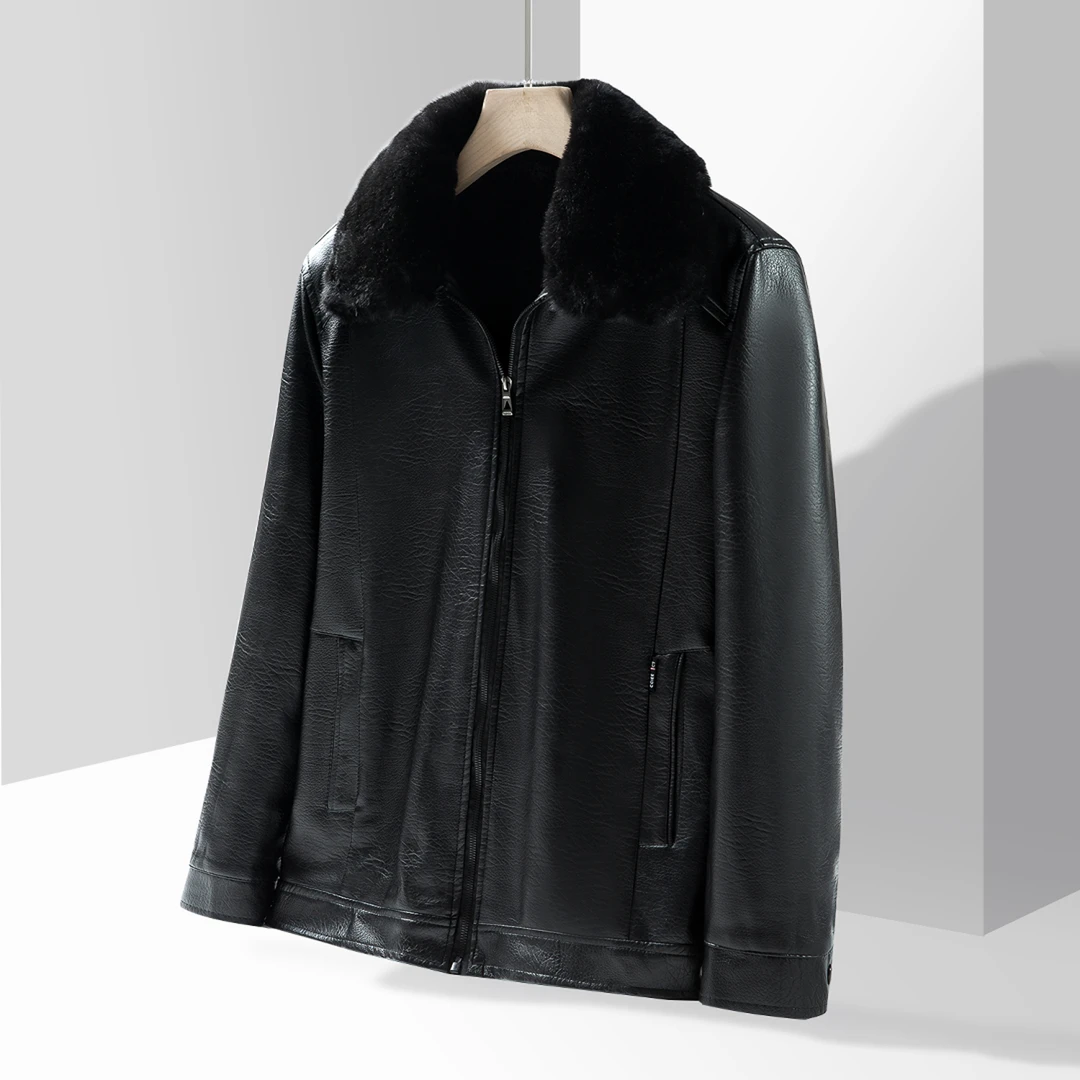 【婷婷专属】冬季男士加绒加厚皮衣XX16