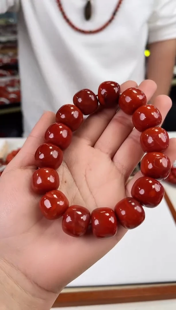 【闪购商品】南红玛瑙瓦西老型手串18+未镶嵌一个/条