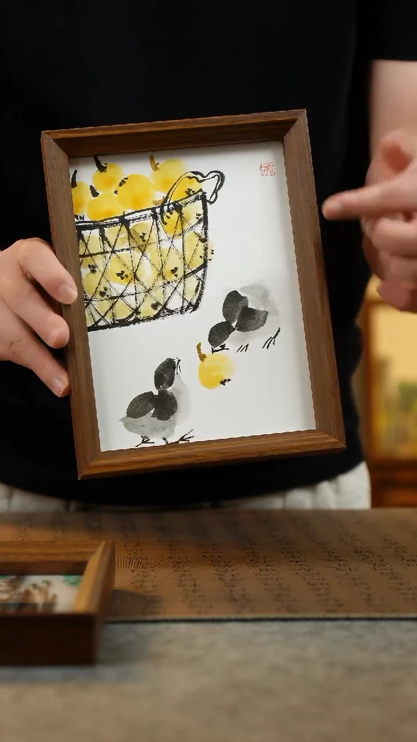 国画17*23纯手绘国风国画摆台