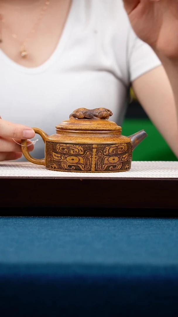 茶壶紫砂龙骨金砂卧虎藏龙刻