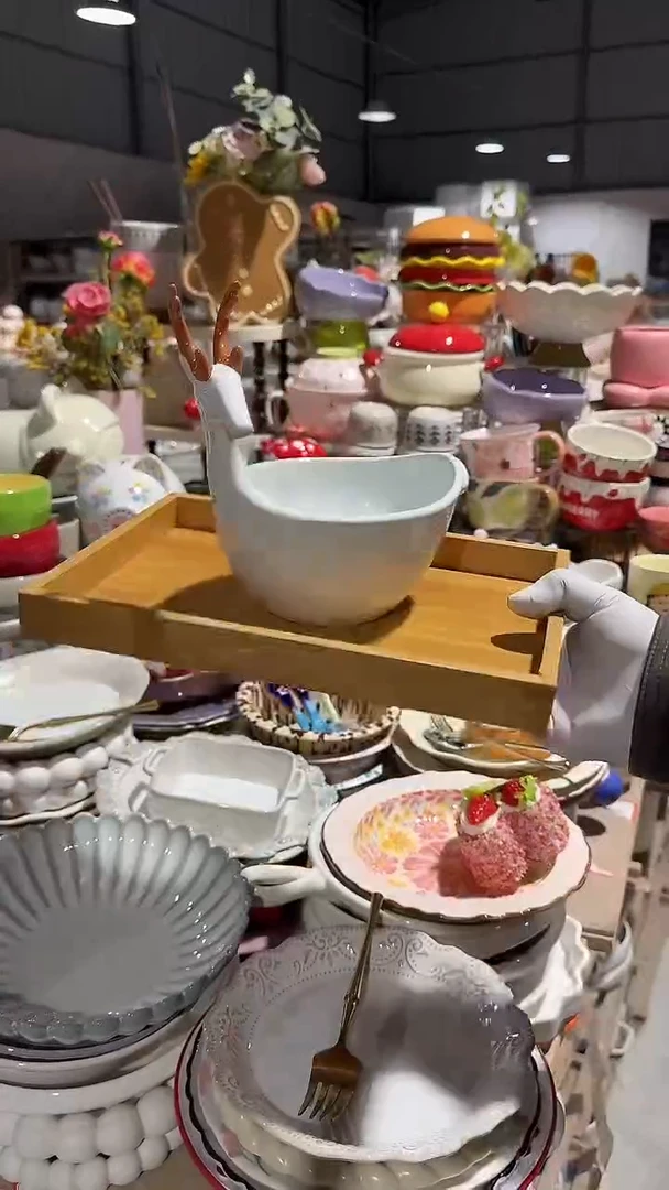 陶瓷麋鹿碗微瑕 凑满20元包邮