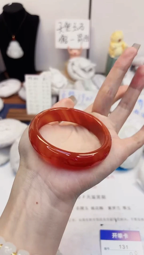 【闪购商品】石英质玉手镯未镶嵌131-玛瑙-圈口54