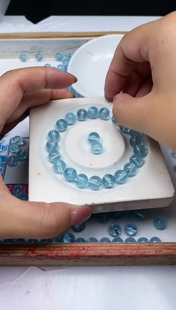 水晶珠宝半成品未镶嵌C894 海蓝水晶8mm10个9.9元