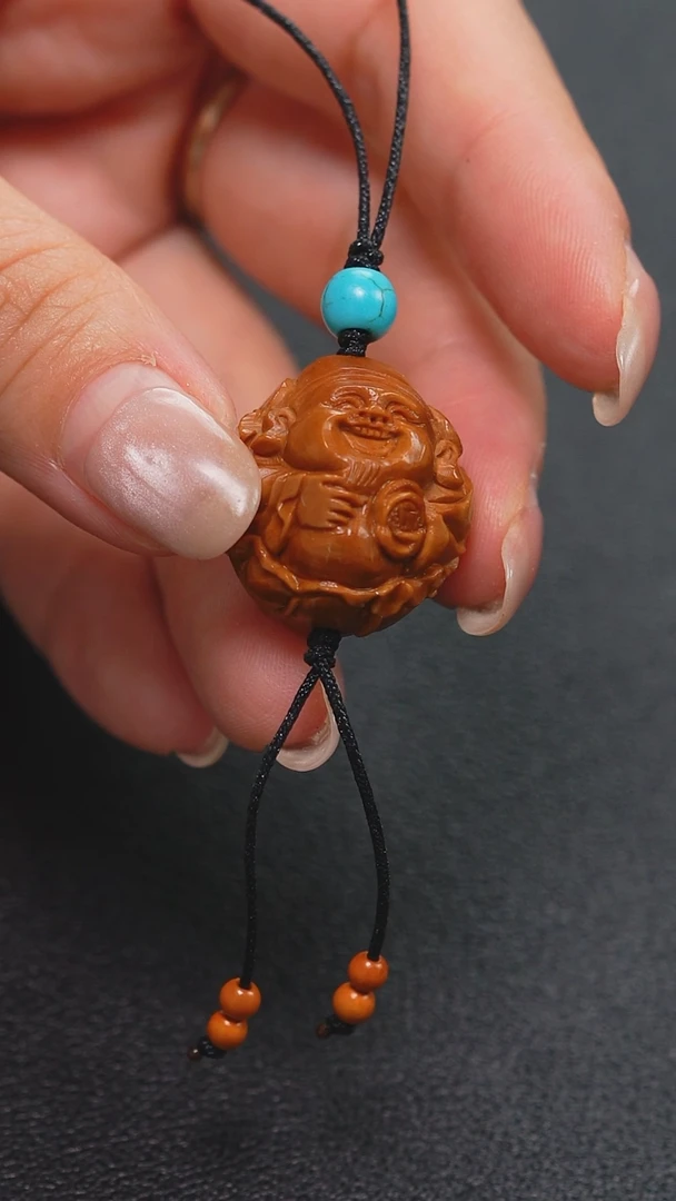 橄榄核吊坠单子财神