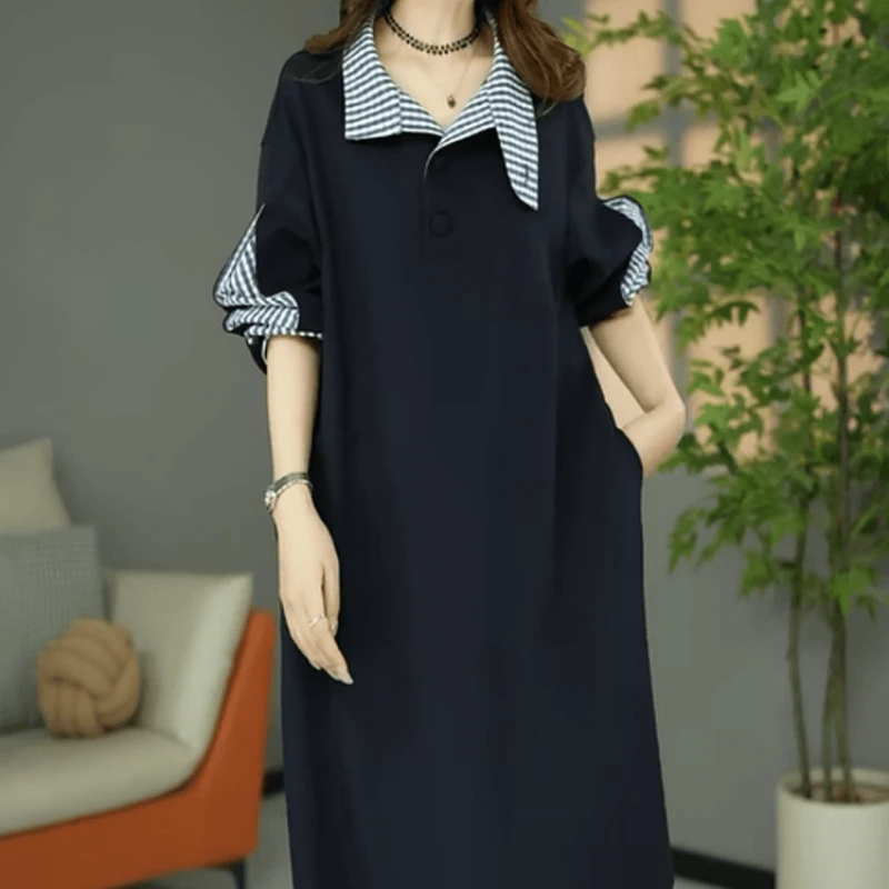 A721【连衣裙】2025早秋新款欧版洋气高端轻奢修身显瘦减龄连衣裙