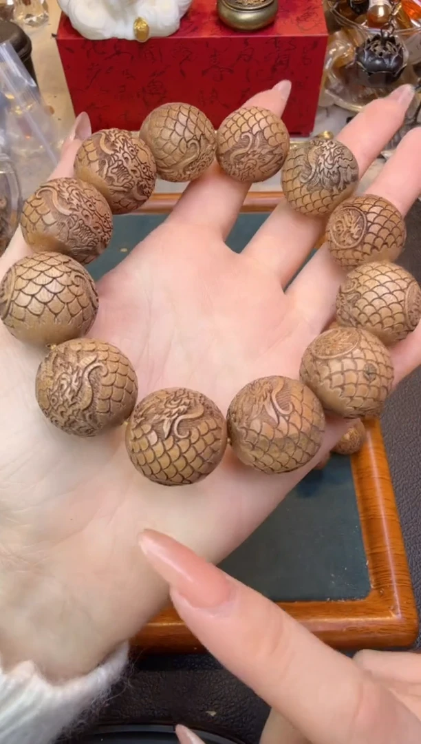 【闪购商品】破布木（黄金檀）手串/手链龙纹2.0单圈多样性发其一