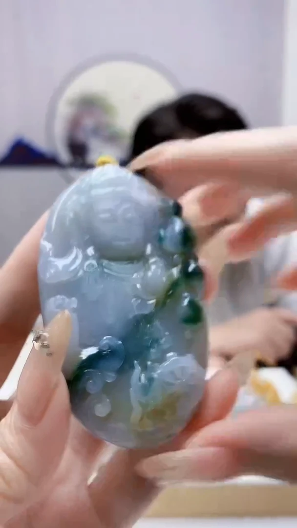 未镶嵌定制翡翠不**y5060DD-毛货挂件