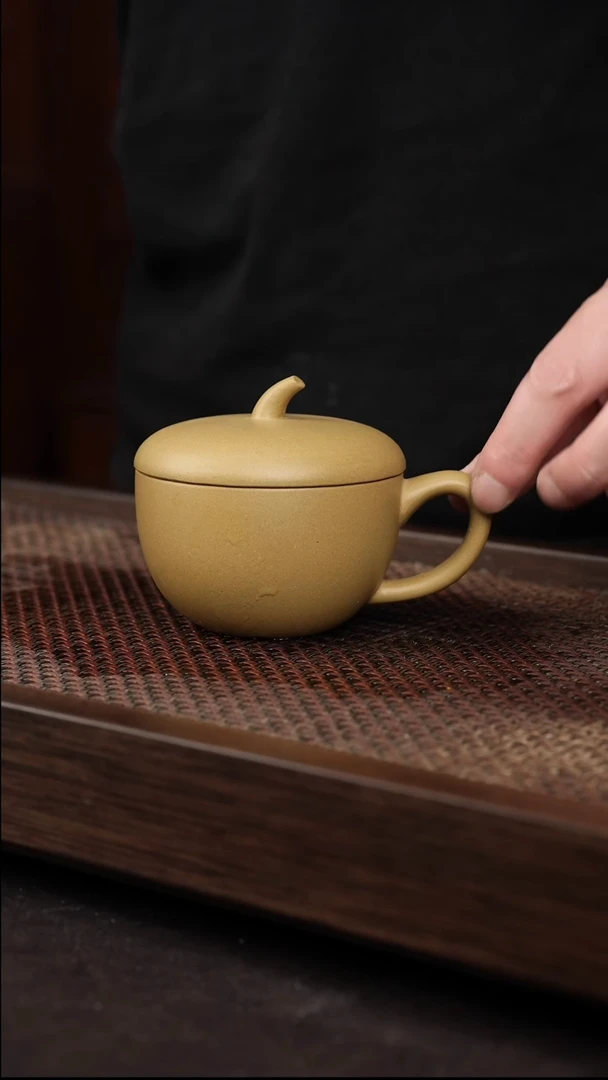 茶杯紫砂黄金段苹果盖杯