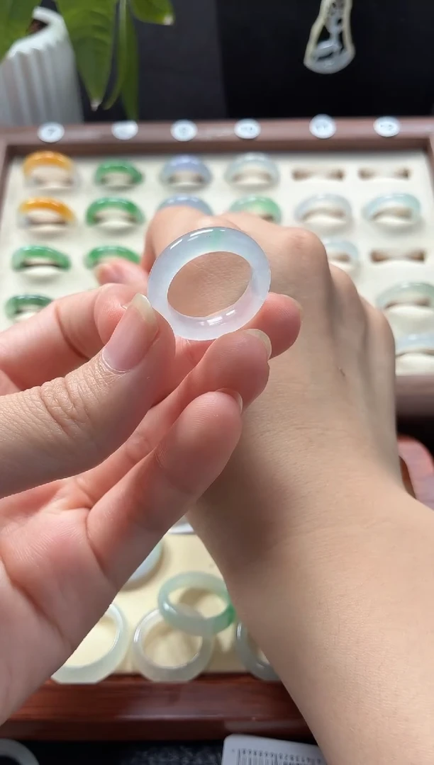 未镶嵌戒指翡翠圈口14-15