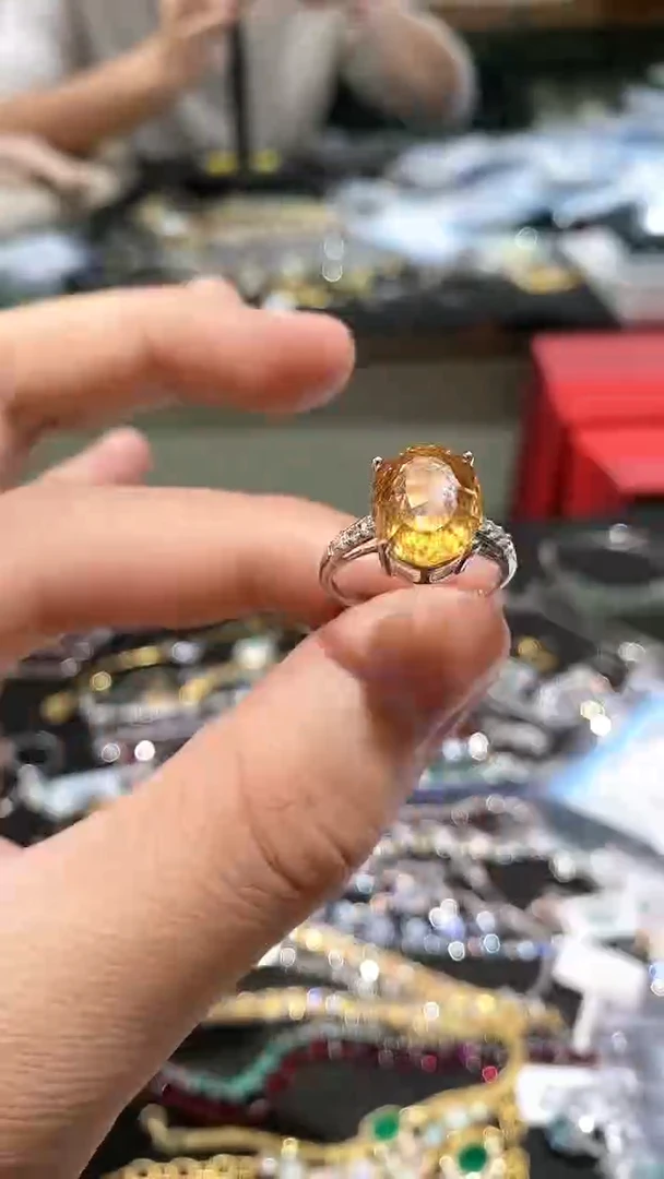 【闪购商品】水晶戒指银S925镶嵌戒指