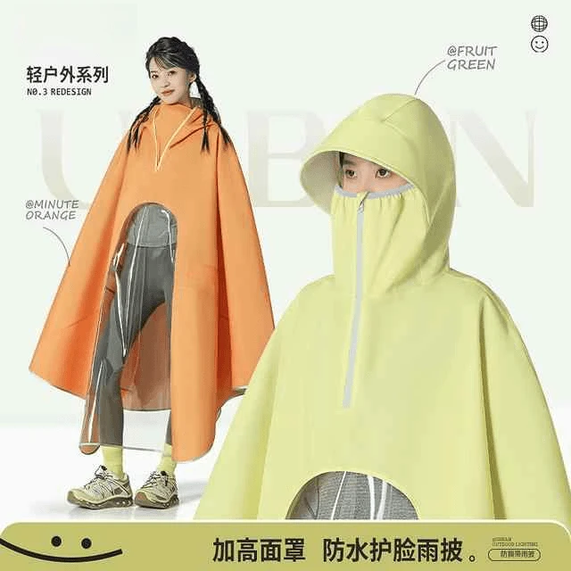 新款高领口电动车雨衣加长全身防暴雨骑行专用摩托款加大加厚雨披