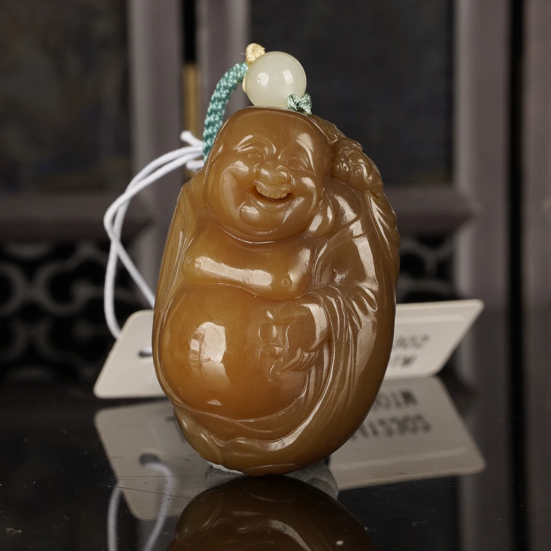 XM10812二十世纪和田玉弥勒佛挂坠