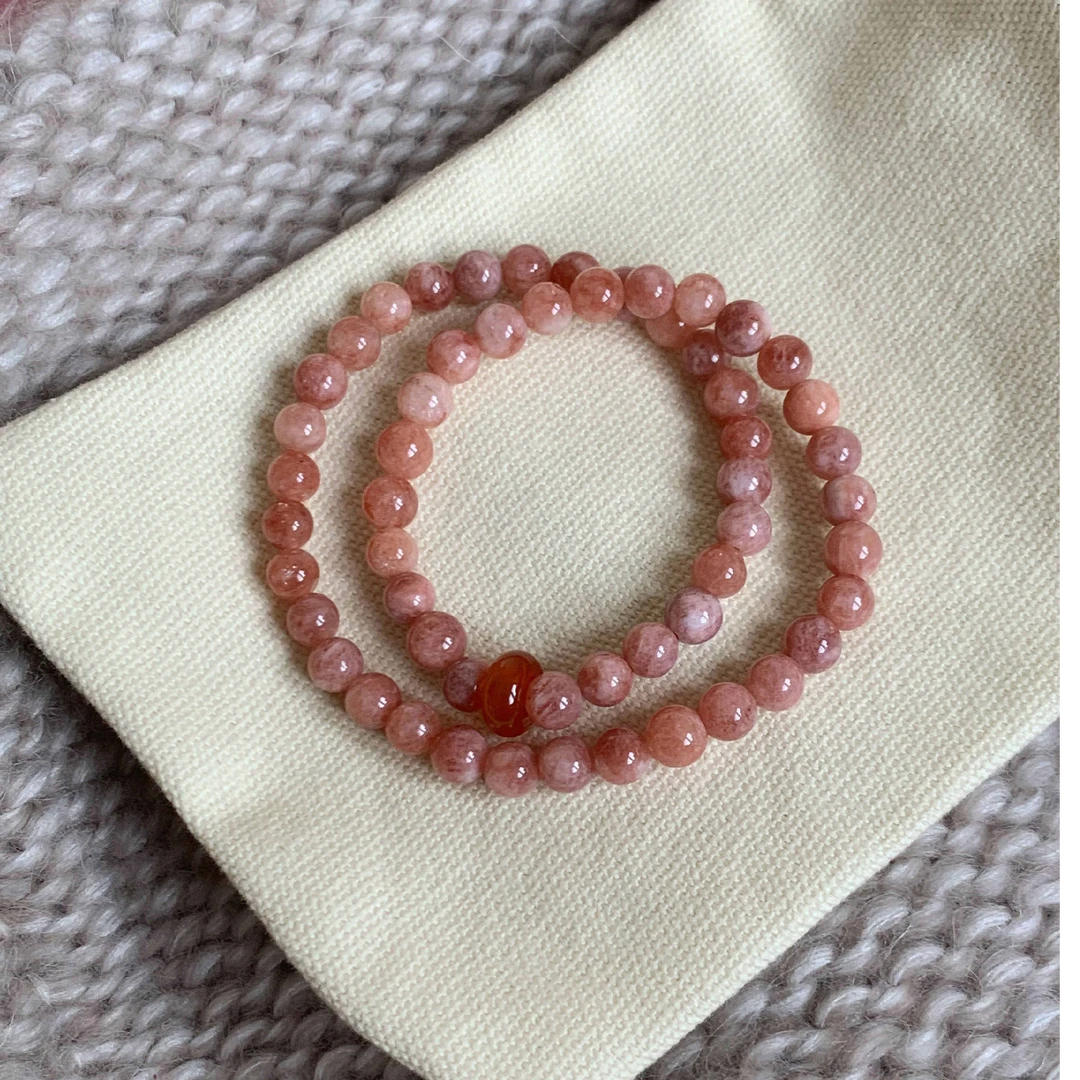 【福利款014天然太阳石双圈玛瑙】