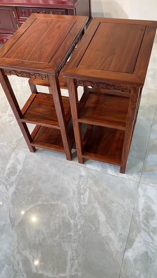 【闪购商品】花梨木类成套家具刺猬紫檀置物架一对45*30*65