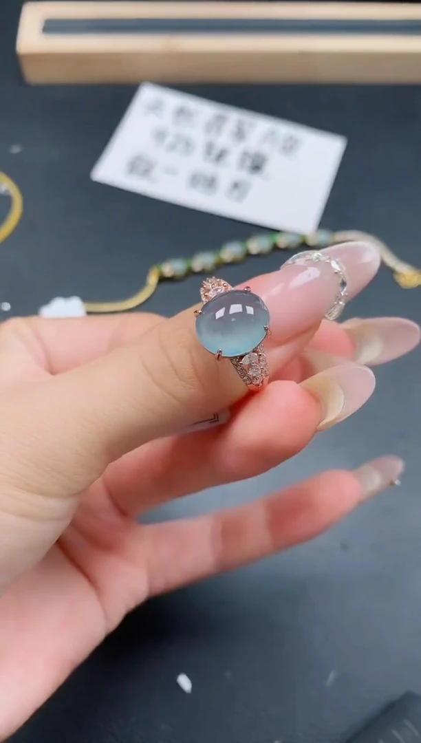 银S925镶嵌戒指翡翠111