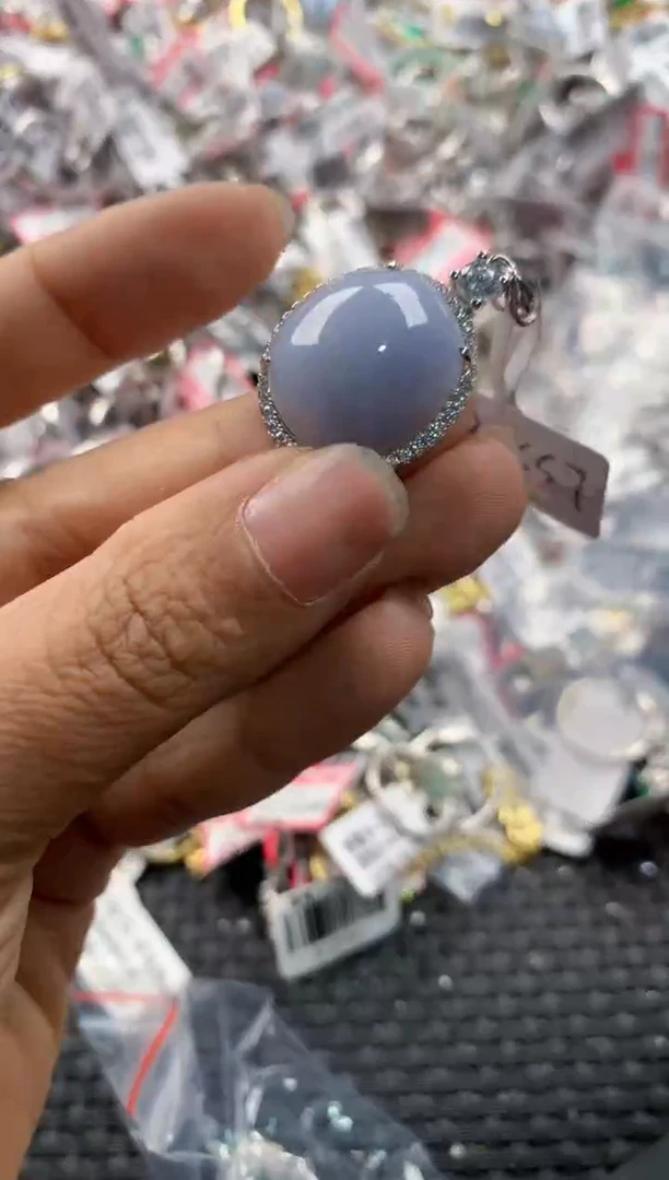 银S925镶嵌戒指翡翠14     3