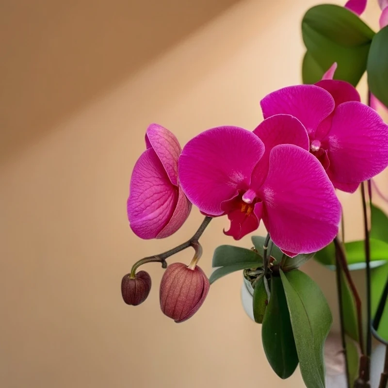 （映山红）紫红色蝴蝶兰精致花型带花苞室内花卉好养活