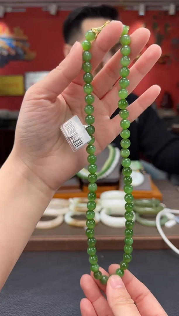 【闪购商品】和田玉颈饰未镶嵌碧玉猫妈妈链卡8